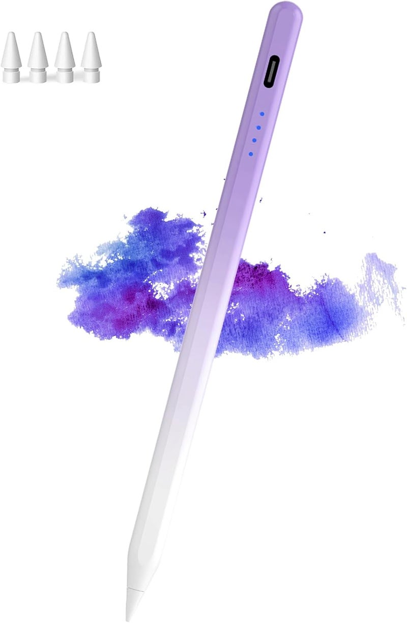 CMARS Stylus Pen for iPad(2018-2025), Pad Pencil 10th Generation with Palm Rejection, Active Digital Pencil Compatible with Apple iPad 6/7/8/9/10/A16, Pro 11"/12.9"/13"/M4, Mini 5/6, Air 3/4/5/M2/M3 -Pueple - Image 1